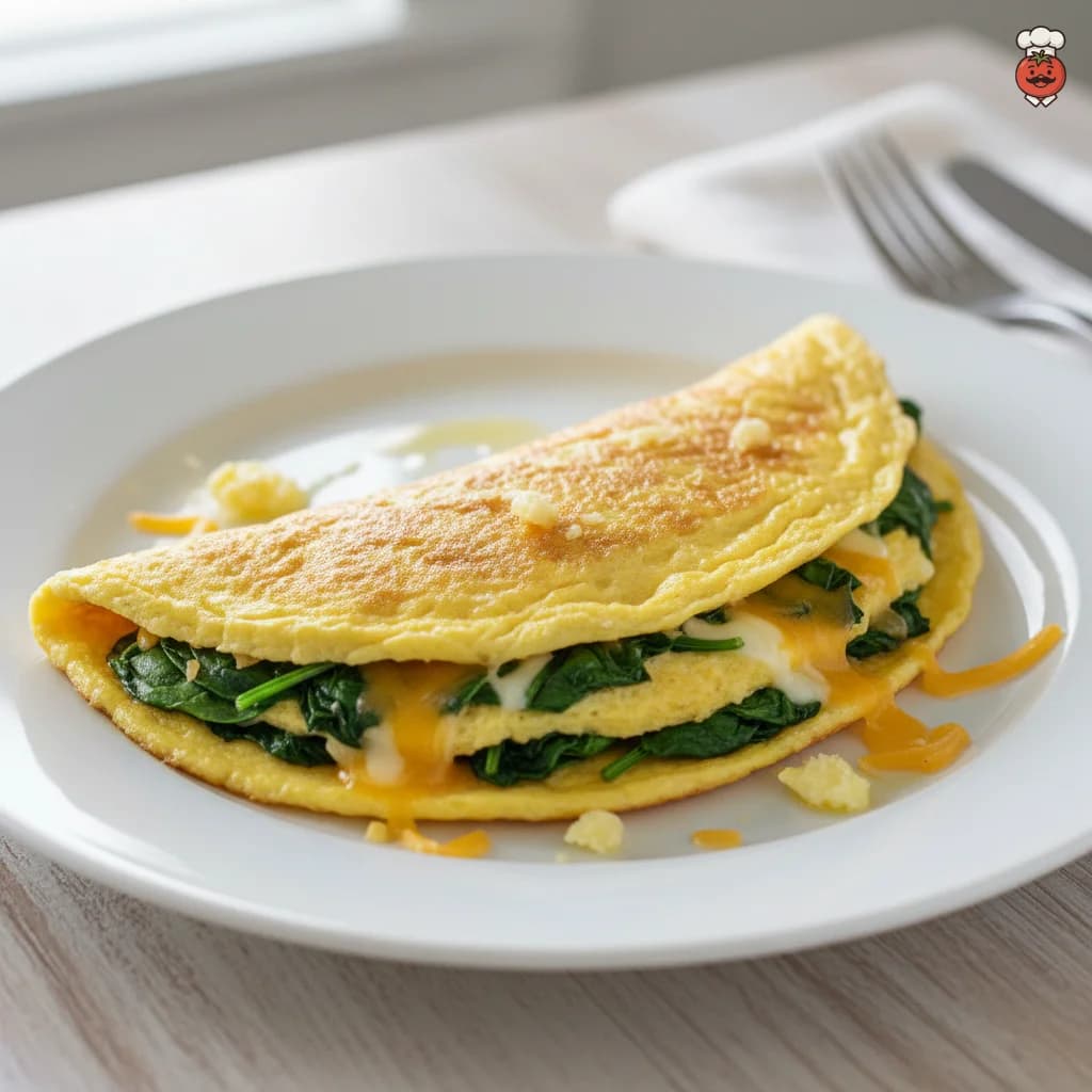 Classic Cheese and Spinach Omelette