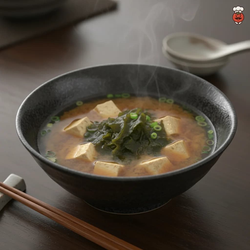 Classic Miso Soup with Tofu and Wakame
